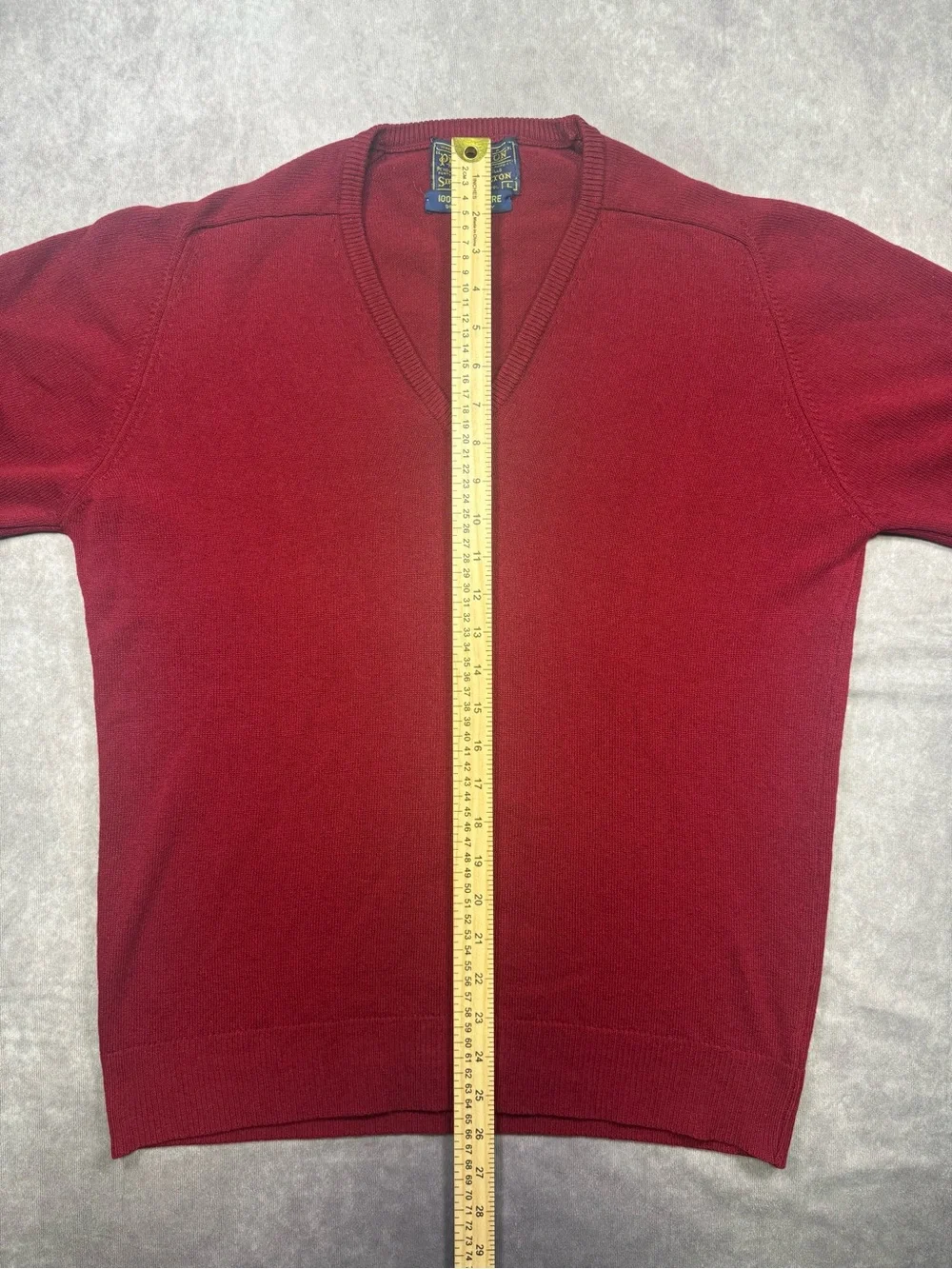 EUC 100% Cashmere Vintage Sir Pendleton Men's V-Neck Sweater - Deep Red